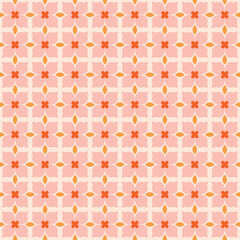 Vintage geometrical pattern. Abstract floral texture. Seamless  ornament made with grid of flowers. Retro background