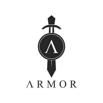 Shield Armor Sword Logo Desin Template