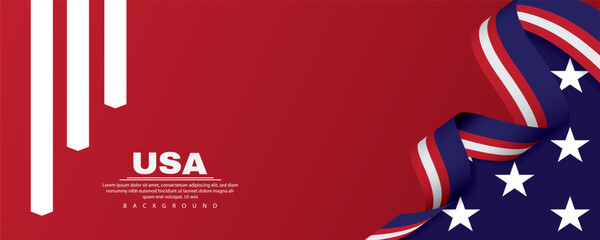 fourth of july happy independence day banner. template for greeting, poster and card. Flag of the United States. vector illustration