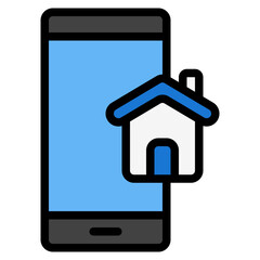 Home smartphone filled line icon, use for website mobile app presentation