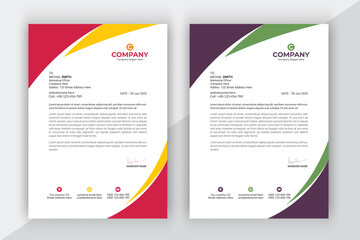 Simple business letterhead design set of two.