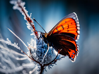 Obraz premium butterfly on snow