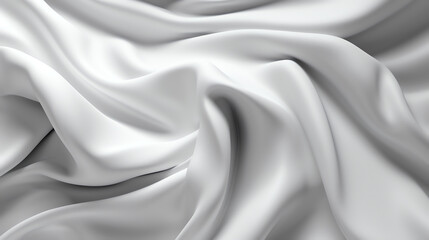 Plakat White gray silk satin fabric background - Generative AI