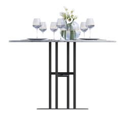 diner table isolated on white background, 3D illustration, cg render