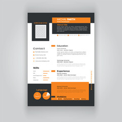 Modern and clean resume or cv template.