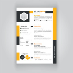 Clean and modern resume or cv template in a4.