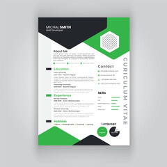 Clean and modern resume or cv template in a4.