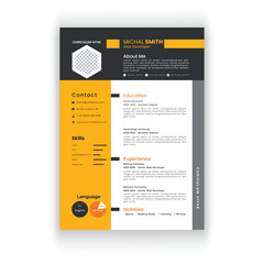 Modern and clean resume or cv template.
