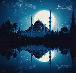 Fototapeta eid ul adha, eid ul adha mubarak and eid ul adha mubarak wishes background. Generative AI obraz