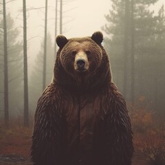 a brown bear in the woods Generative Ai