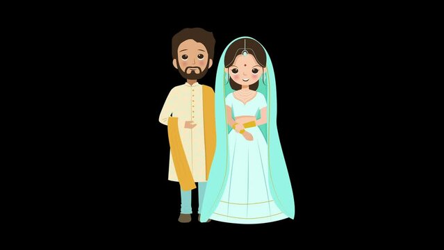 Beautiful Wedding Couple Animation Wedding Invitation Template For Save The Date Animated Video  