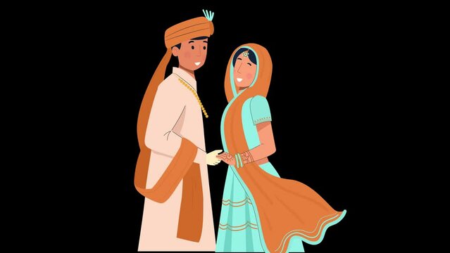 Beautiful Wedding Couple Animation Wedding Invitation Template For Save The Date Animated Video  