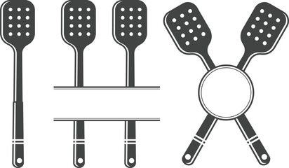 Spoon Monogram vector, Spoon Silhouette, Spoon Vector, Restaurant Equipment, Clip Art, Fork Spoon and Knife monogram, Vector, illustration, Slicer, knife, Fork