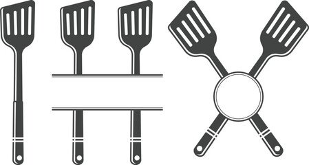 Spoon Monogram vector, Spoon Silhouette, Spoon Vector, Restaurant Equipment, Clip Art, Fork Spoon and Knife monogram, Vector, illustration, Slicer, knife, Fork