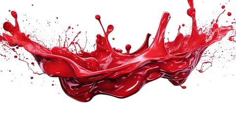 Red paint splash isolated on white background