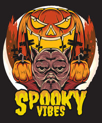 Halloween illustration design, illustration tshirt design,spooky illustration,fall illustration.