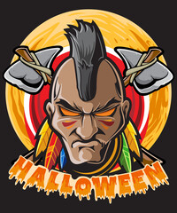 Halloween illustration design, illustration tshirt design,spooky illustration,fall illustration.