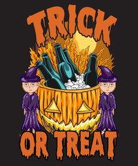 Halloween illustration design, illustration tshirt design,spooky illustration,fall illustration.