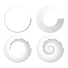 Abstraction, black circles from dots, vector. Abstract circles from dots on a white background, can be used as a background, frame.