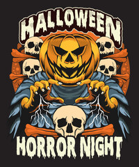 Halloween illustration design, illustration tshirt design,spooky illustration,fall illustration.