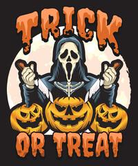 Halloween illustration design, illustration tshirt design,spooky illustration,fall illustration.
