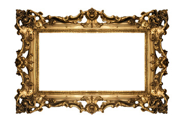 old wide ornamental baroque picture frame, generative ai.