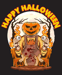 Halloween illustration design, illustration tshirt design,spooky illustration,fall illustration.