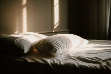 Fototapeta na wymiar pillow in bedroom, ai generated
