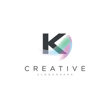 Vector letter K modern gradient colorful logo template art