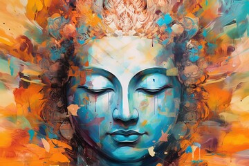 仏陀の顔,Generative AI AI画像