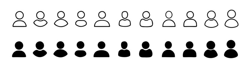 User profile avatar icon collection for websites, apps, UI and UX. for mobile and computer