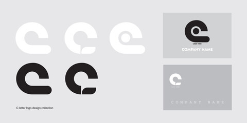 A collection of modern minimalist letter C symbol logo designs