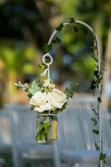 White-themed tabletop decoration concept for weddings.