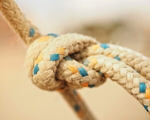 Close up of a knot rope
