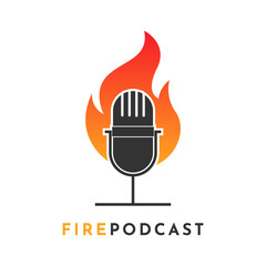 Fire Podcast logo design template