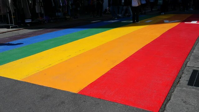 Rainbow Crossing at Ximending, Taipei, Taiwan. 