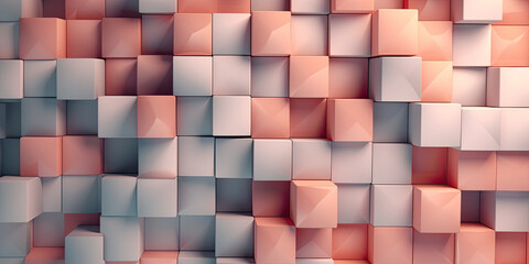 Abstract 3d background, colorful cubes pattern texture. Generative AI