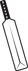 cricket bat vector outline icon