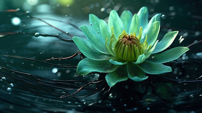 Closeup on lotus petal. Floral abstract background. Generative AI. Illustration for banner, poster, cover, brochure or presentation.