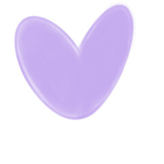 violet heart isolated on white background
