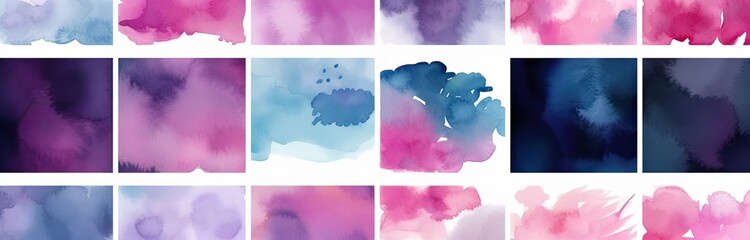 Set of colorful Abstract water color art hand paint background. Generative AI