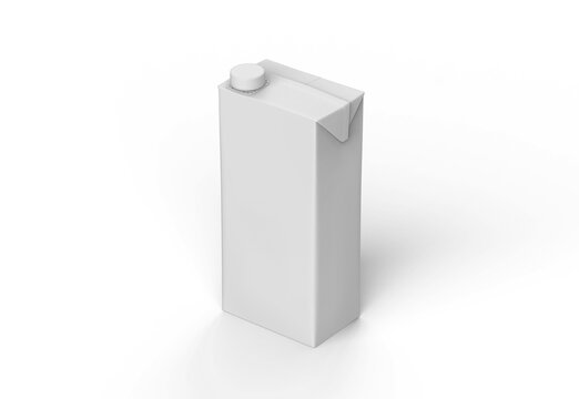  White Carton Pack Blank Box for Milk or Juice 3d rendering.