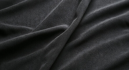 dark grey fabric cloth texture for background crumpled cotton generative Ai