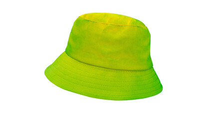 yellow green bucket hat isolated  PNG transparent