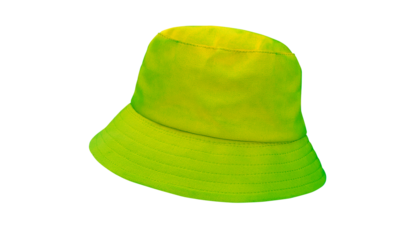 yellow green bucket hat isolated PNG transparent