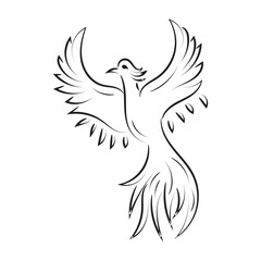 Beautiful And Elegant Phoenix Tattoo idea inspirational. Black And White Phoenix Tribal Tattoo design.