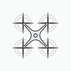Drone Icon. Surveillance or Photography Equipment, Mapping or Documentary Symbol - Vector.   