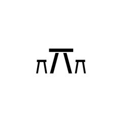 Camping table icon  on white background.