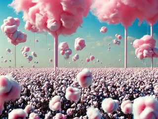 A image of cotton candy world volume five created with generative ai, ki - obrazy, fototapety, plakaty