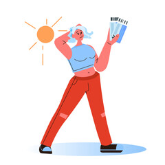 young woman tourist holding tickets summer vacation holiday time to travel concept